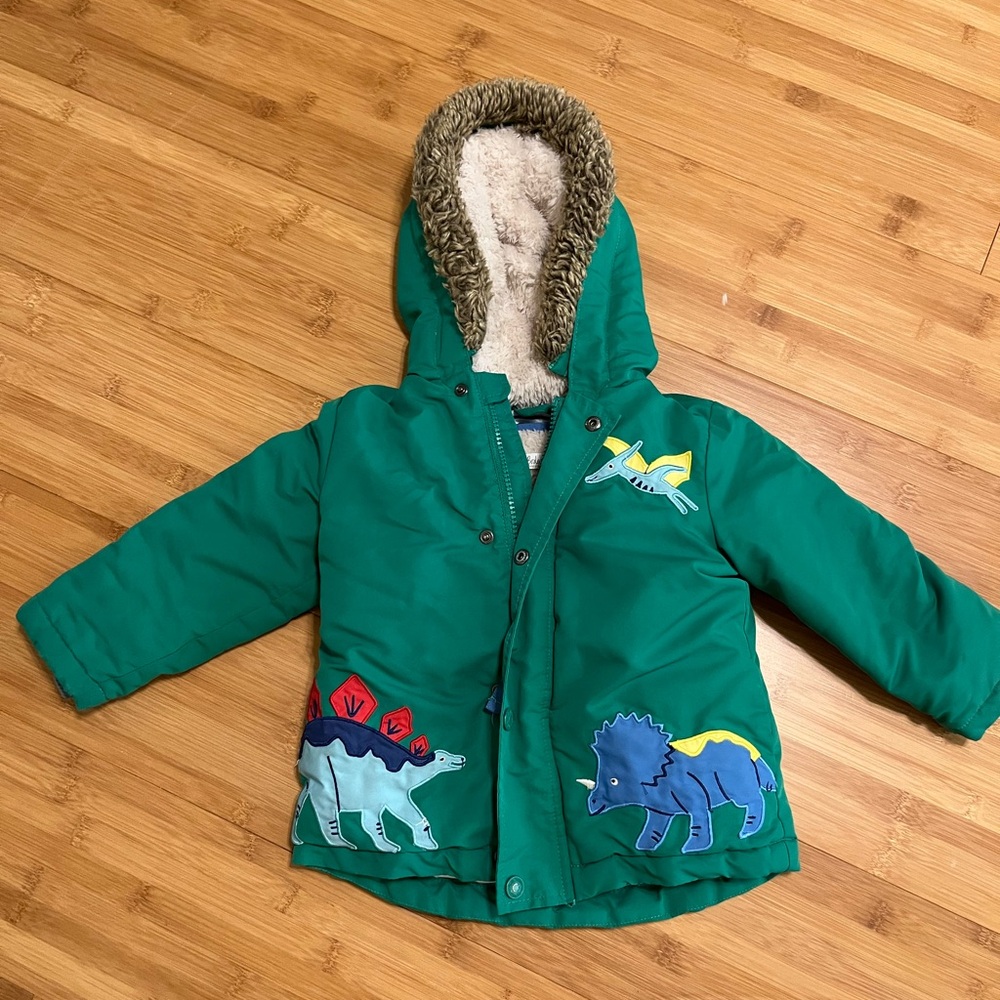 Baby Boden 3-in-1 Green Dino Coat, size 18-24 months